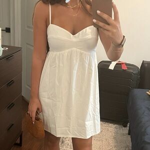 Reformation linen white babydoll dress size 8